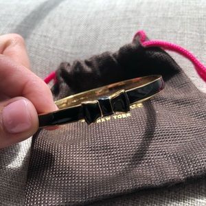 Kate Spade black bow bangle bracelet